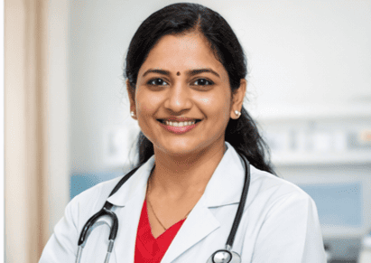 Hyderabad hospital representative giving feedback for UPS rental service